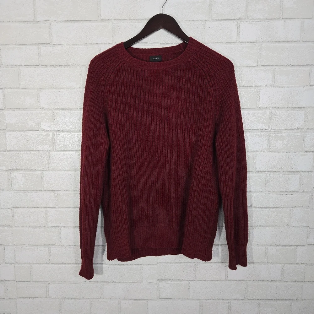 J. Crew heavy, dark red sweater